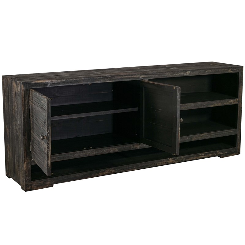 Progressive Furniture Tabernas 79 Inch TV Wood Console in Carbon Brown