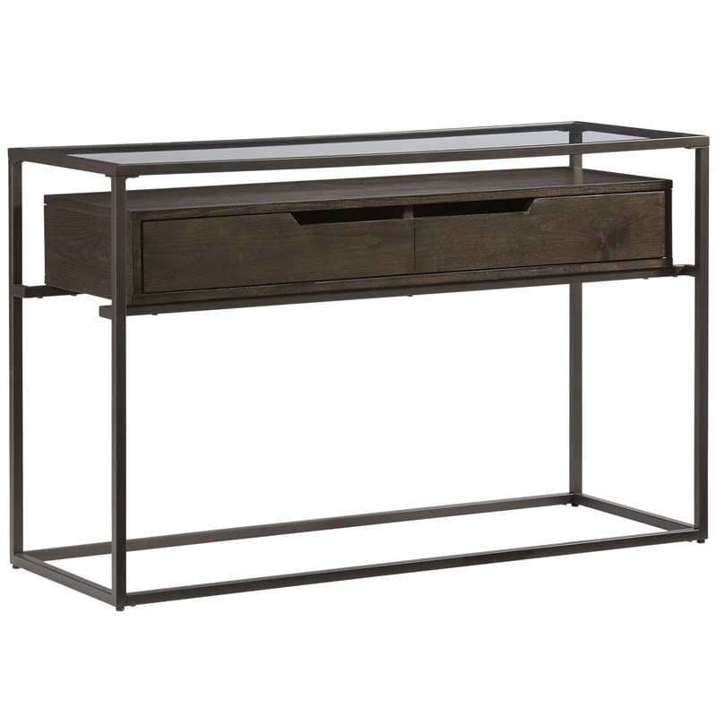 Progressive Furniture Presidio Wood Sofa/Console Table Contemporary Umber Brown
