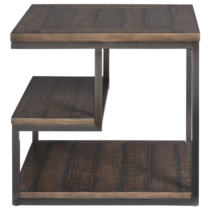 Progressive Furniture Lake Forest Wood End Table in Cola Brown
