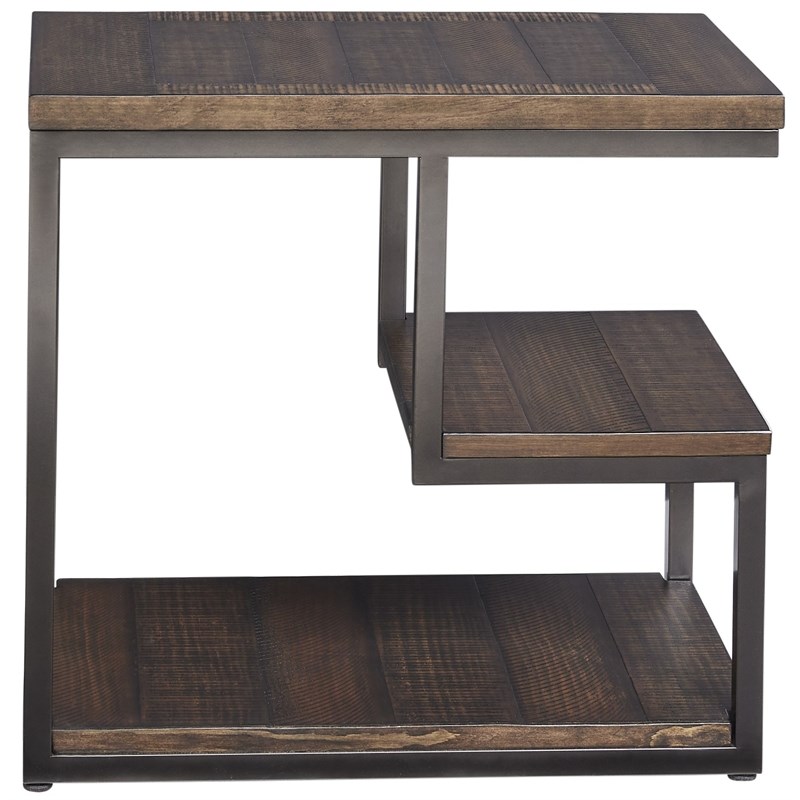 Progressive Furniture Lake Forest Chairside Table in Cola Brown