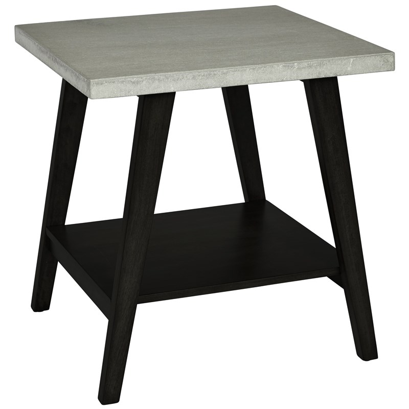 Progressive Furniture Jackson II Wood End Table in Concrete Gray/Black