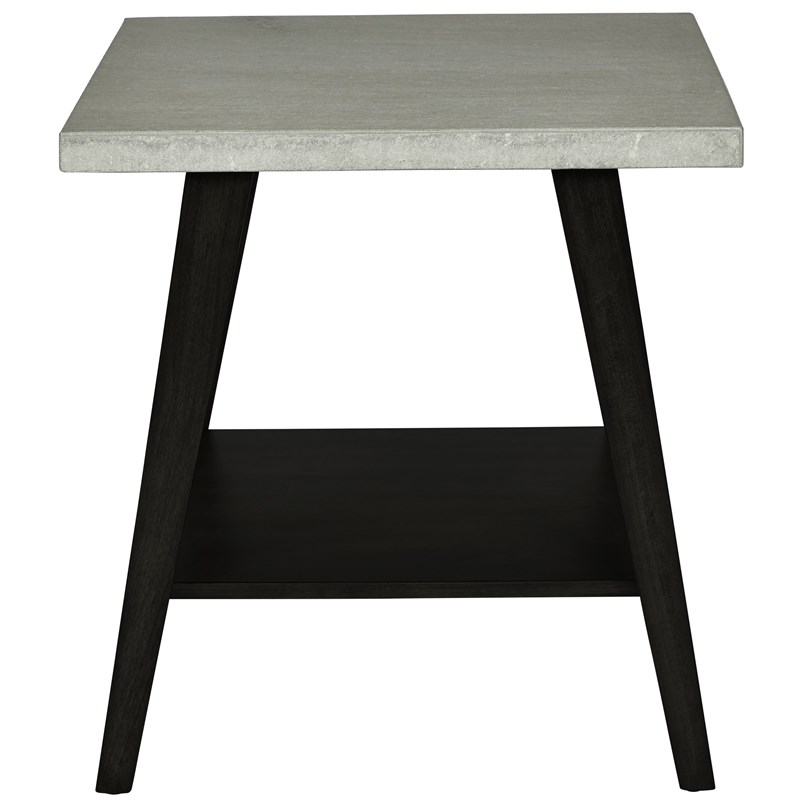 Progressive Furniture Jackson II Wood End Table in Concrete Gray/Black