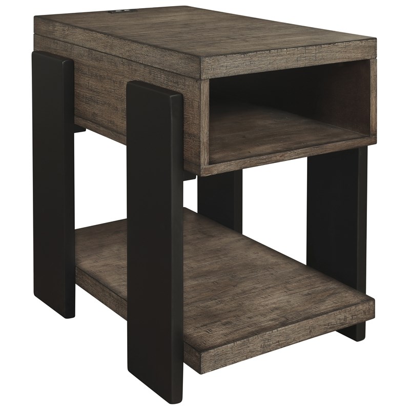 Progressive Furniture Winter Park Wood Chairside Table in Brown/Black