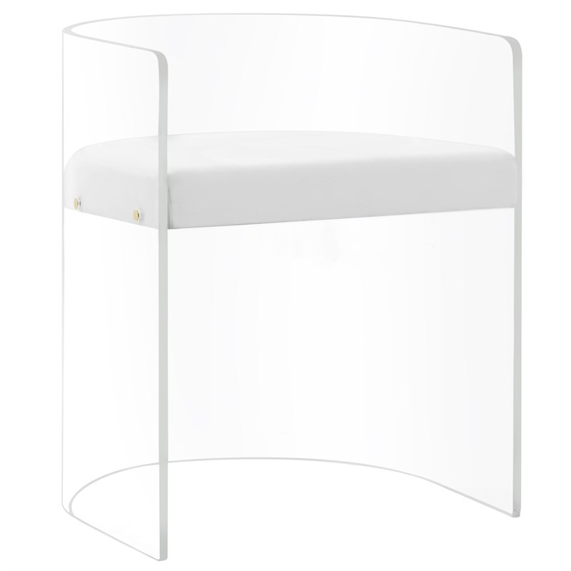 Progressive Furniture A La Carte Acrylic Chair in Clear w/White Seat