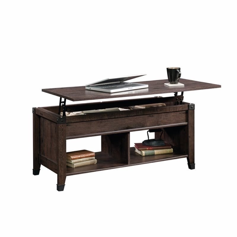 Rustic 2 Piece Coffee Table and End Table Sets in Oak Brown