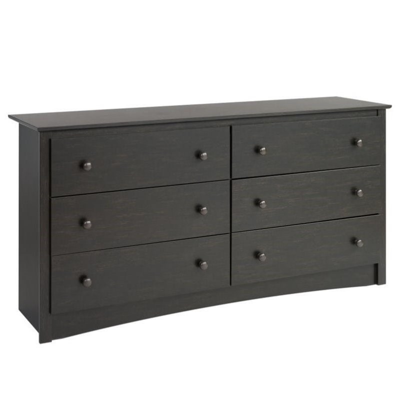 3 Piece Set with 2 Nightstands and Dresser in Washed Black