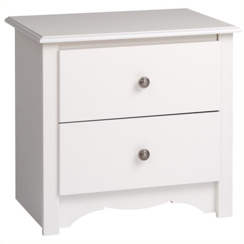 4 Piece Set with 2 Nightstands Dresser and Chest in White