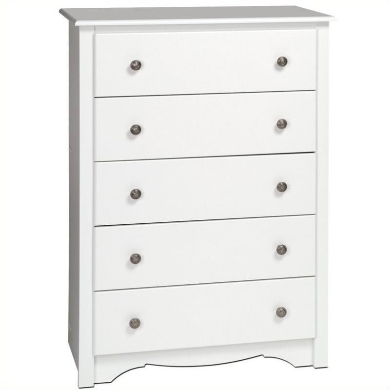 3 Piece Set with Dresser Chest and Nightstand in White