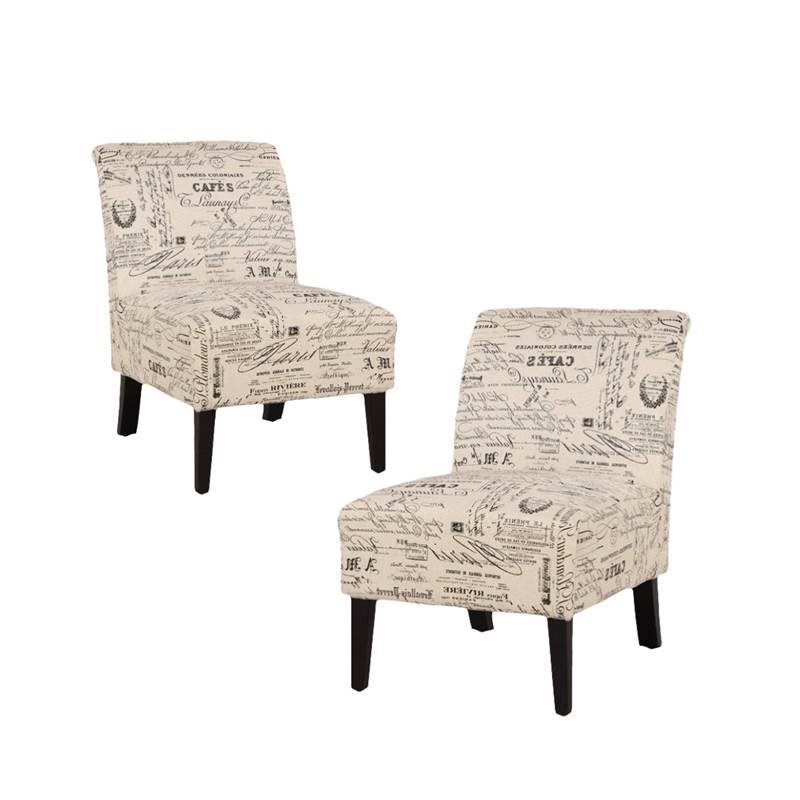 Set of 2 Accent Chairs in Script
