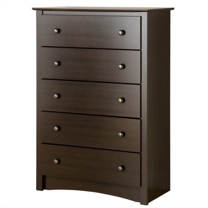 3 Piece Set with Nightstand Chest and Dresser in Espresso Finish