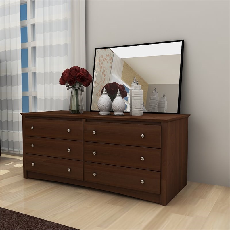 4 Piece Furniture Set with 2 Nightstands Dresser and Chest in Espresso