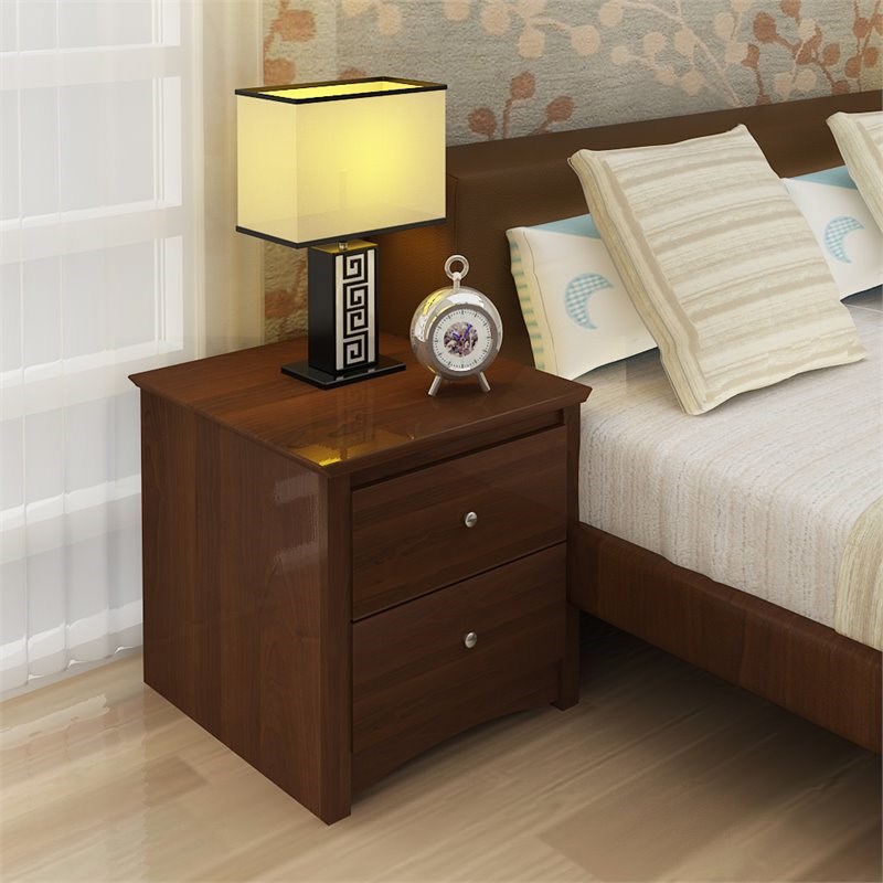 4 Piece Furniture Set with 2 Nightstands Dresser and Chest in Espresso