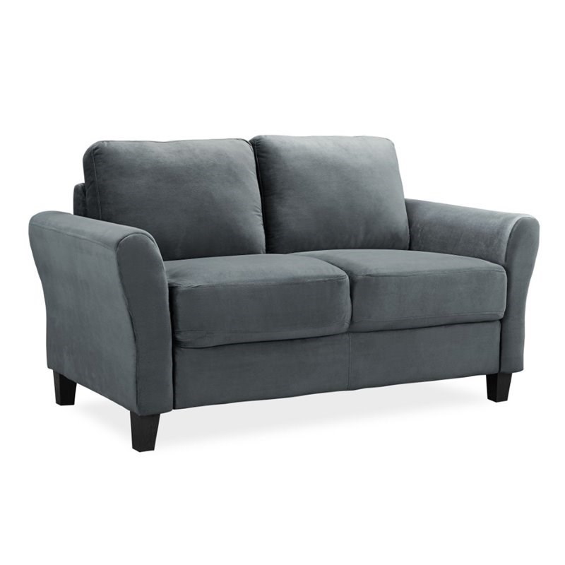 3 Piece Sofa Set with Loveseat and (Set of 2) Accent Chairs in Dark Gray