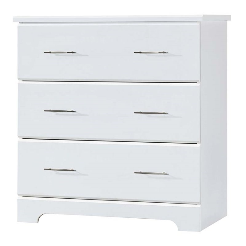 2 Piece Nursery Furniture Set with Dresser and Chest in White