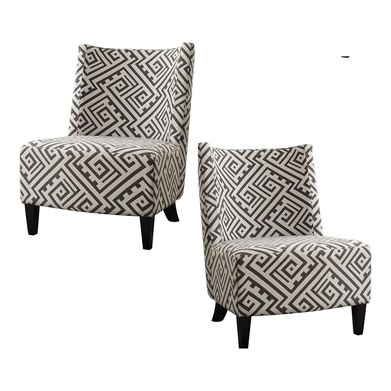 (Set of 2) Accents Chairs in Black and White 