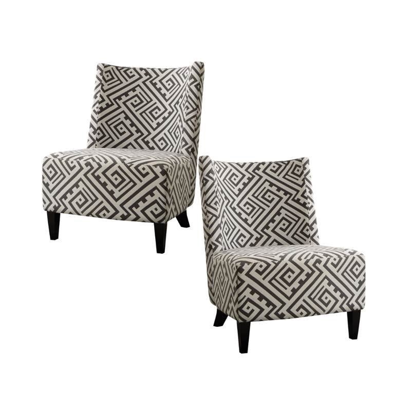 (Set of 2) Accents Chairs in Black and White 