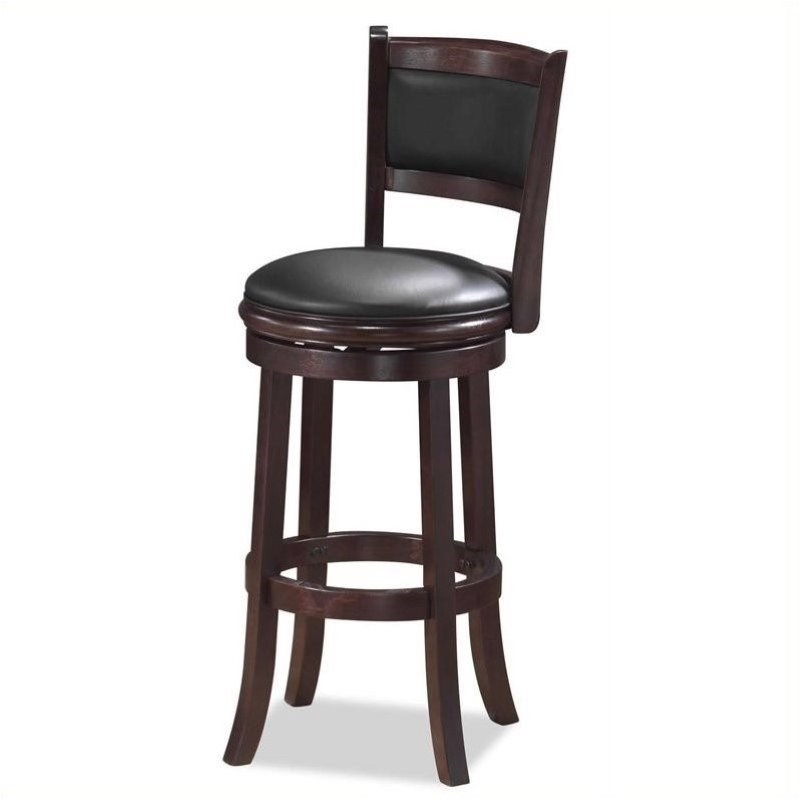 3 Piece Pub Set with Bar Stool and Pub Table in Cappuccino 