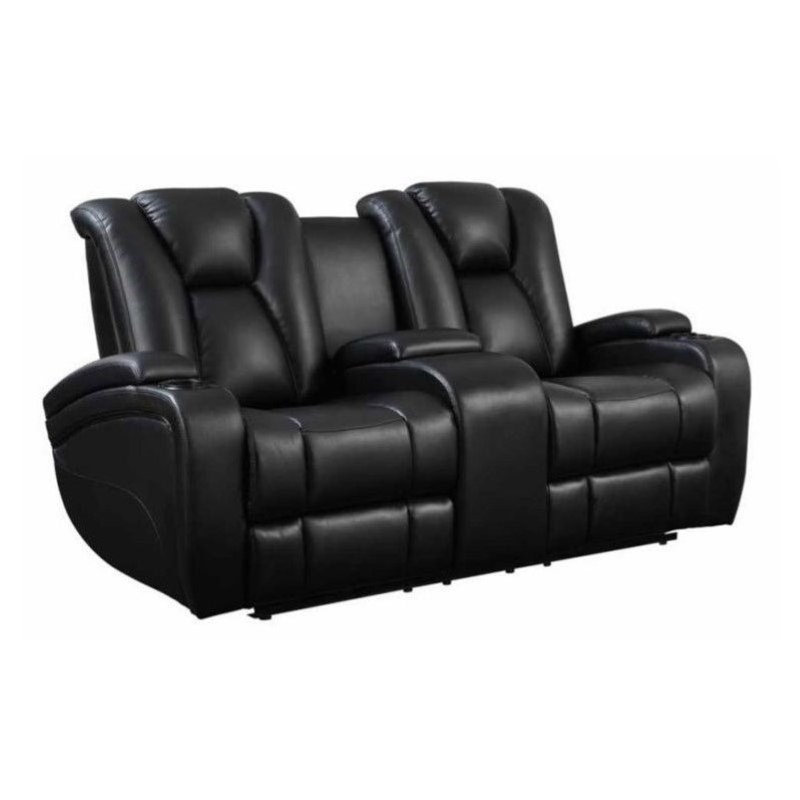 3 Piece Recliner Sofa Set with Loveseat and Sofa and Club Chair in Black