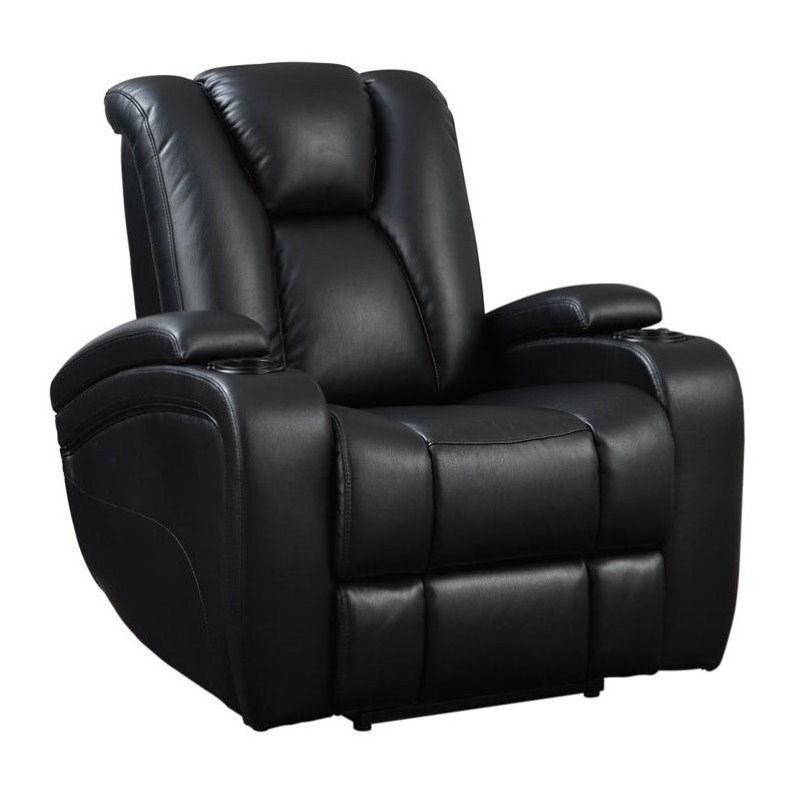 3 Piece Recliner Sofa Set with Loveseat and Sofa and Club Chair in Black