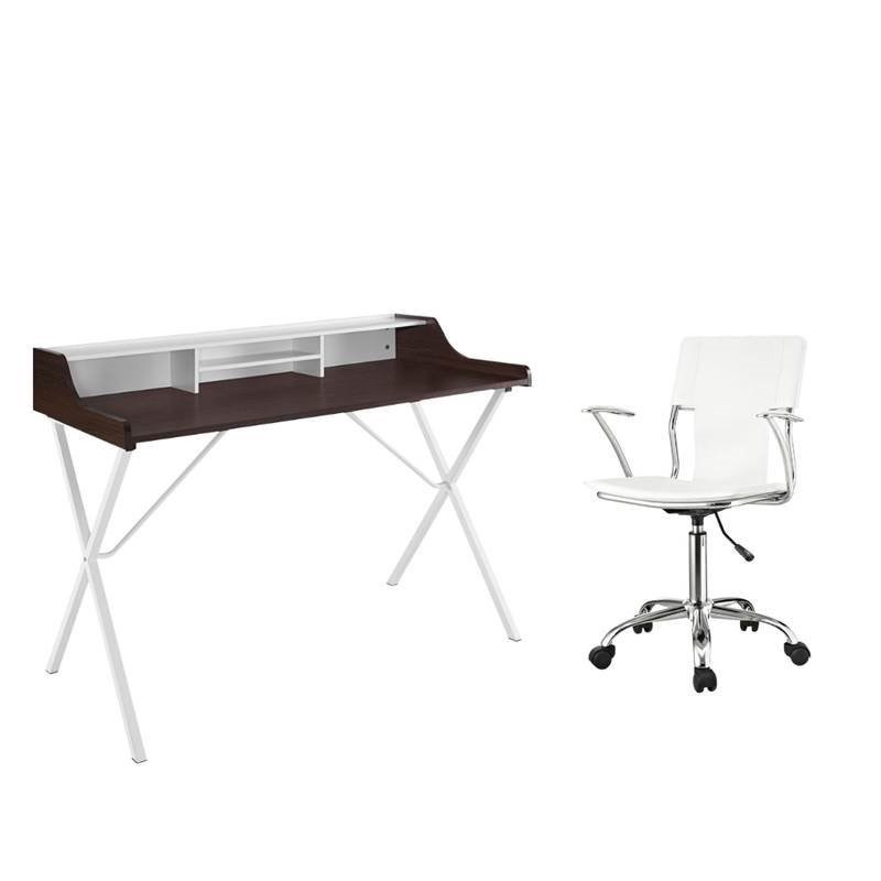 2 Piece Modern Office Set with Desk and Chair
