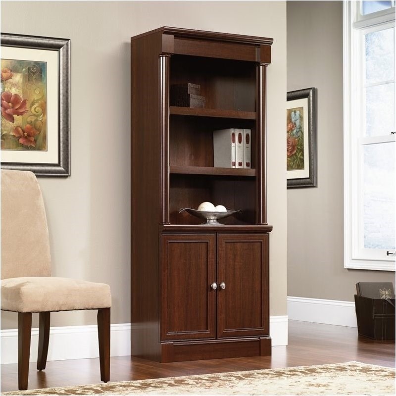 2 Piece Office Set with Filing Cabinet and Bookcase in Cherry
