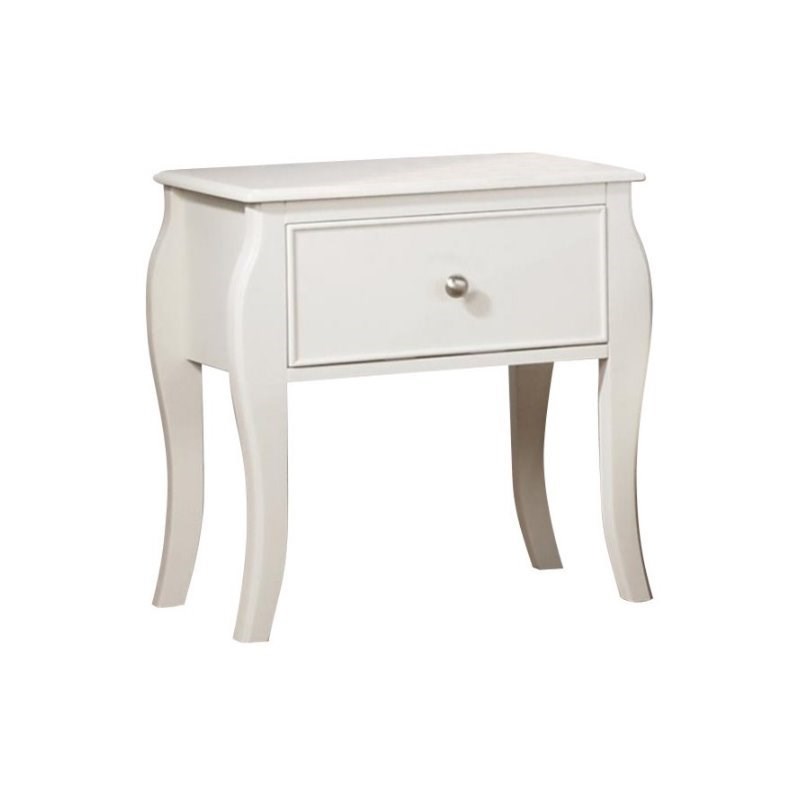 (Set of 2) 1 Drawer Nightstand in White 