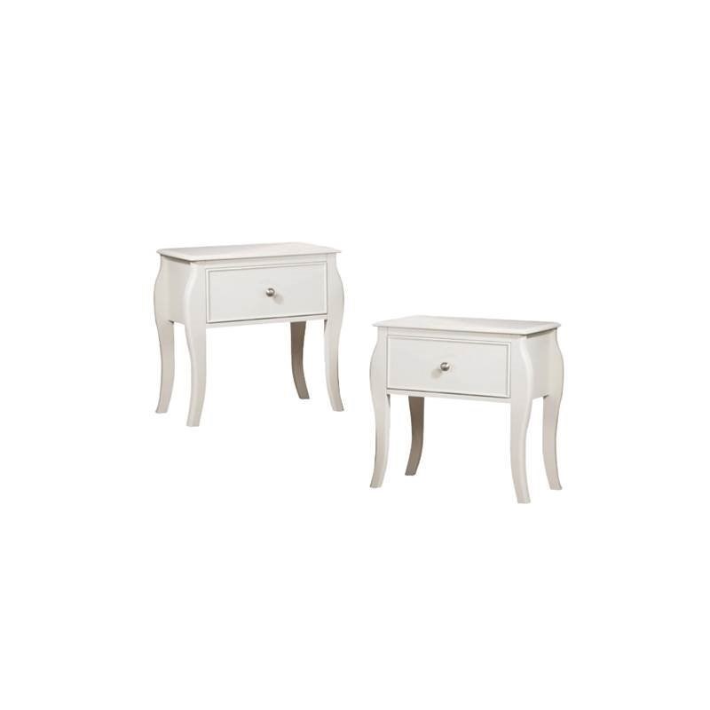 (Set of 2) 1 Drawer Nightstand in White 