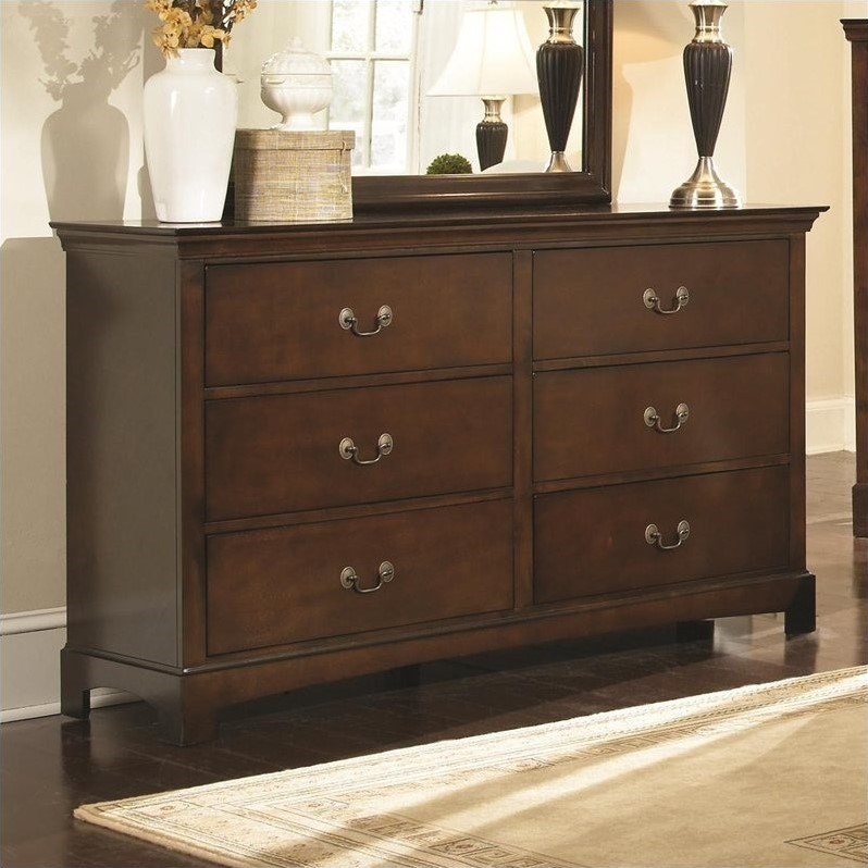 set of 3 nightstand and dresser in brown 1861103pkg