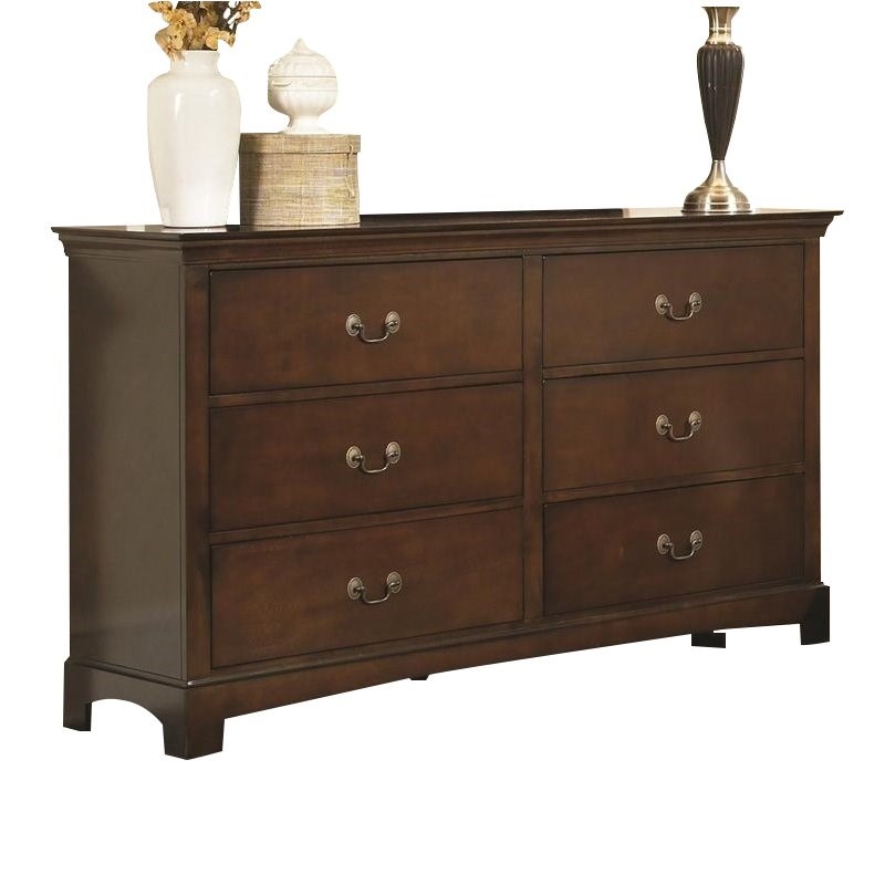 set of 3 nightstand and dresser in brown 1861103pkg