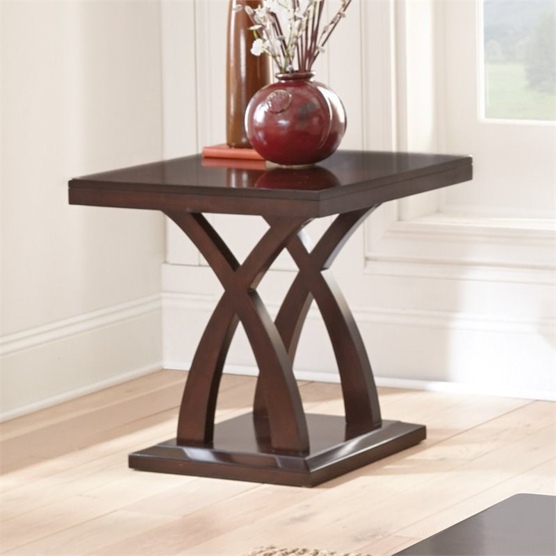 3 Piece Coffee Table and End Table Set in Espresso Cherry