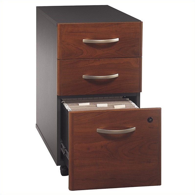 2 Drawer Lateral File and 3 Drawer Mobile Pedestal Set in Cherry