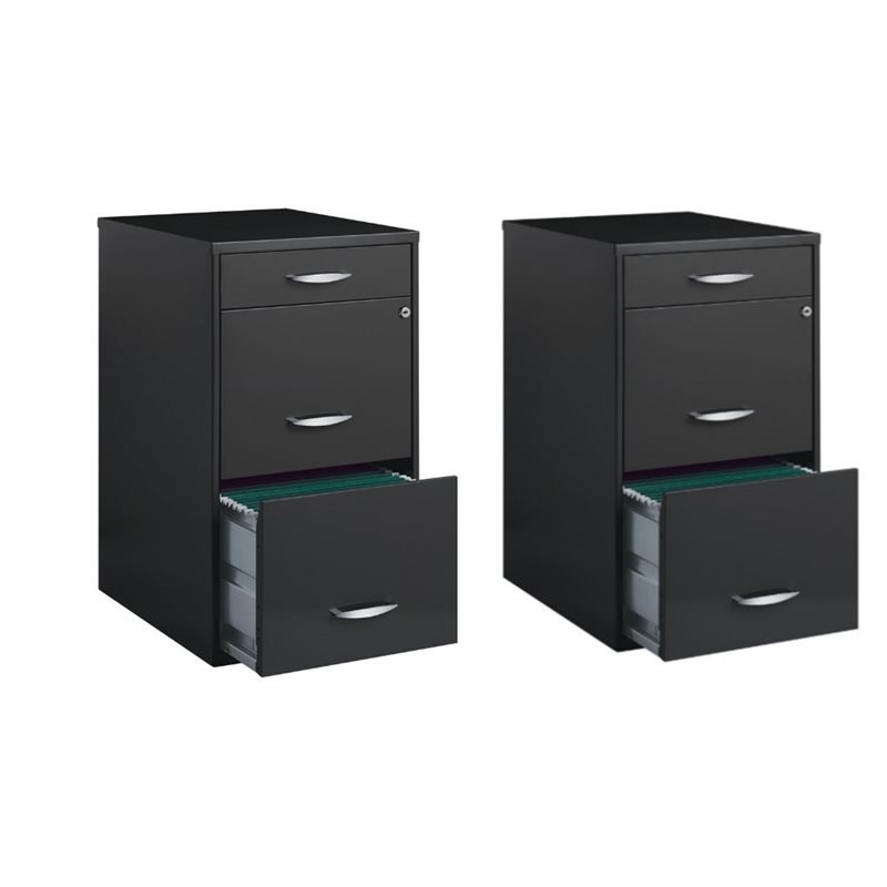 Value Pack (Set of 2) 3 Drawer File Cabinet in Charcoal