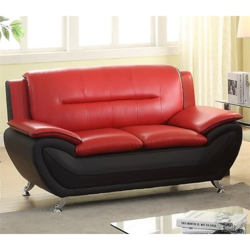 red and black leather chair