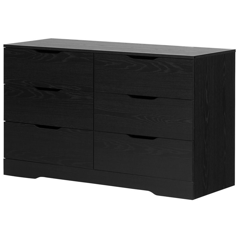Drawer Dresser 6 Double, Black Metal Bedroom Dresser
