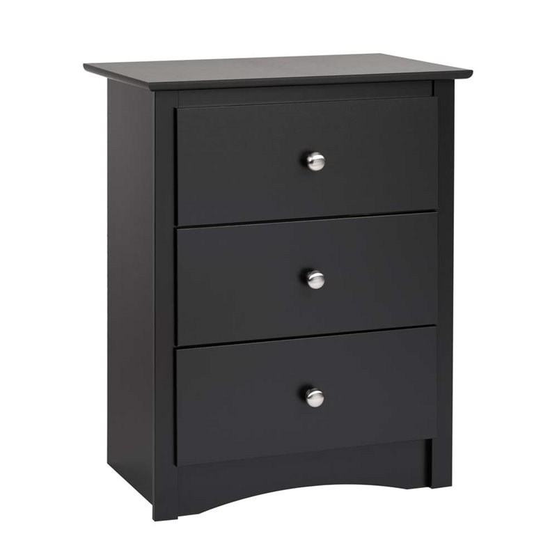 Home Square 3pc Bedroom Set With 1 Dresser And 2 Nightstands In Black, Black Dresser With Matching Nightstands