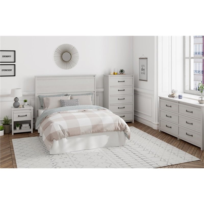 2PC Bedroom Set with 1 Dresser and 1 Chest in Ivory Oak Homesquare