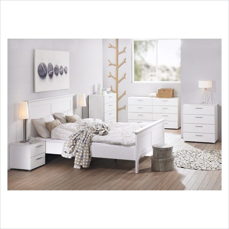 Nightstand Bedroom Set, White Two Piece Dresser Set