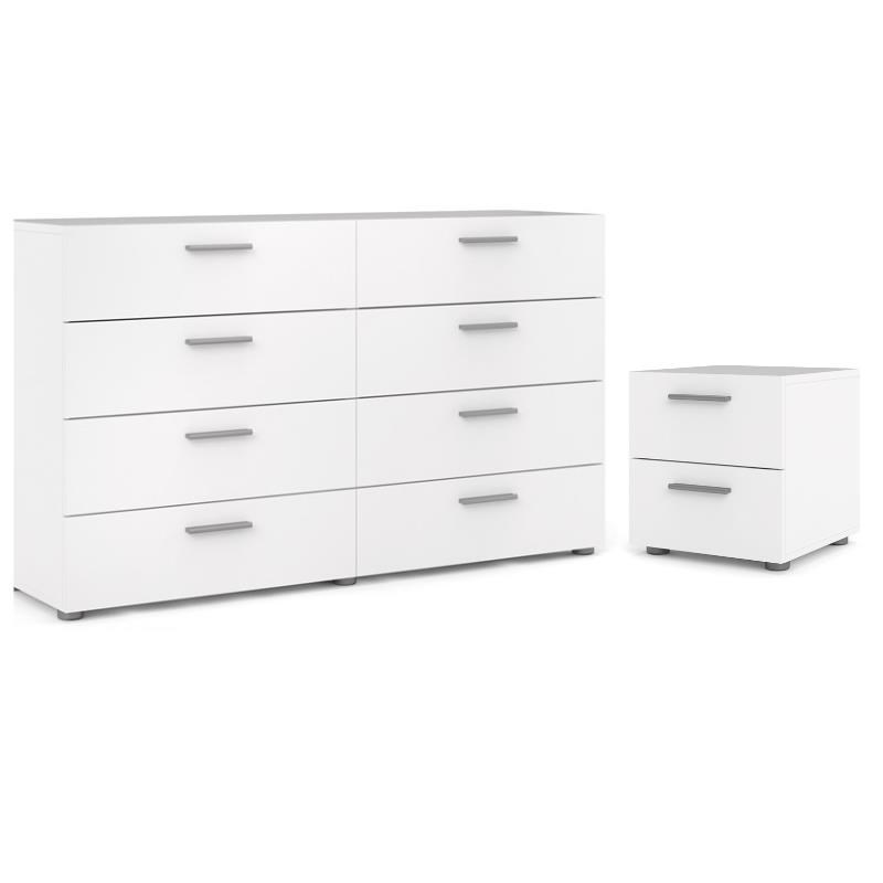 2 Piece White Dresser Set Flash S, White 5 Drawer Dresser And Nightstand Set