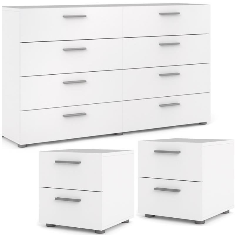 Home Square 3 Piece Double Dresser And, Dresser Set With Two Nightstands