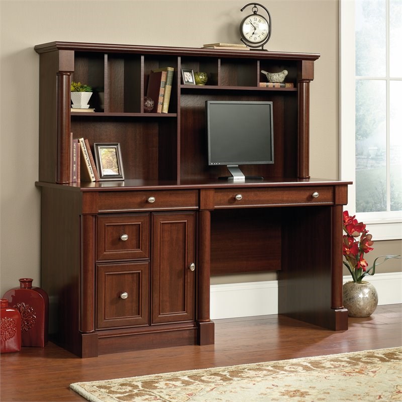 2 Piece Office Set with Computer Desk and File Cabinet in Cherry