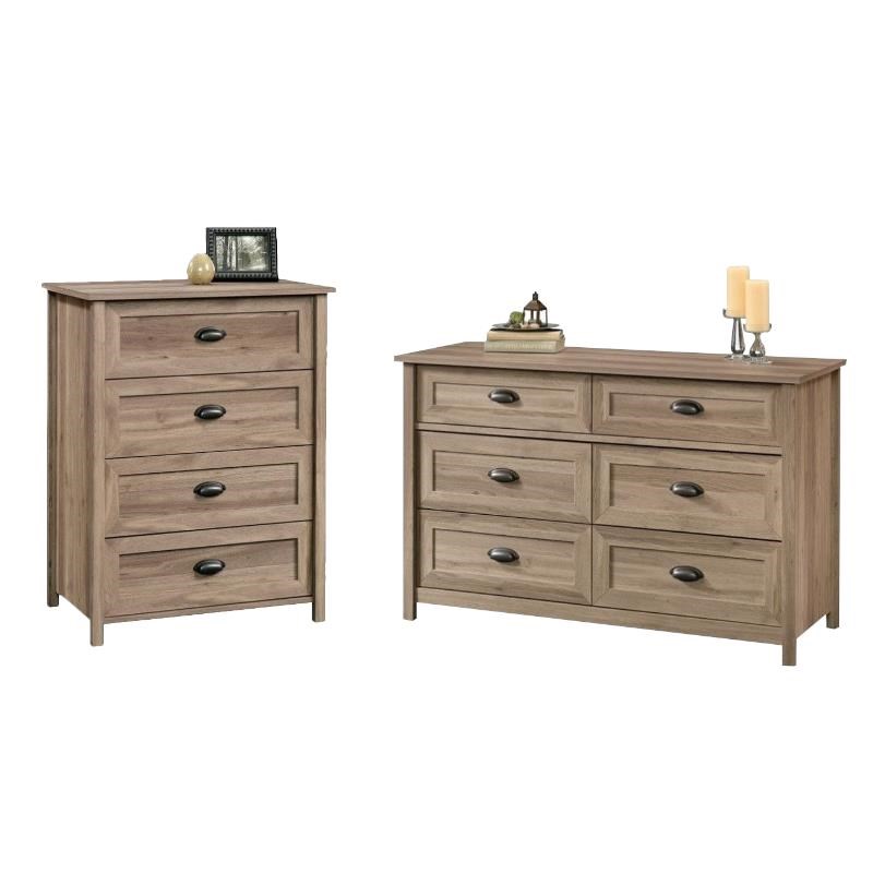 2 Piece Bedroom Set with Dresser and Chest in Salt Oak | Homesquare