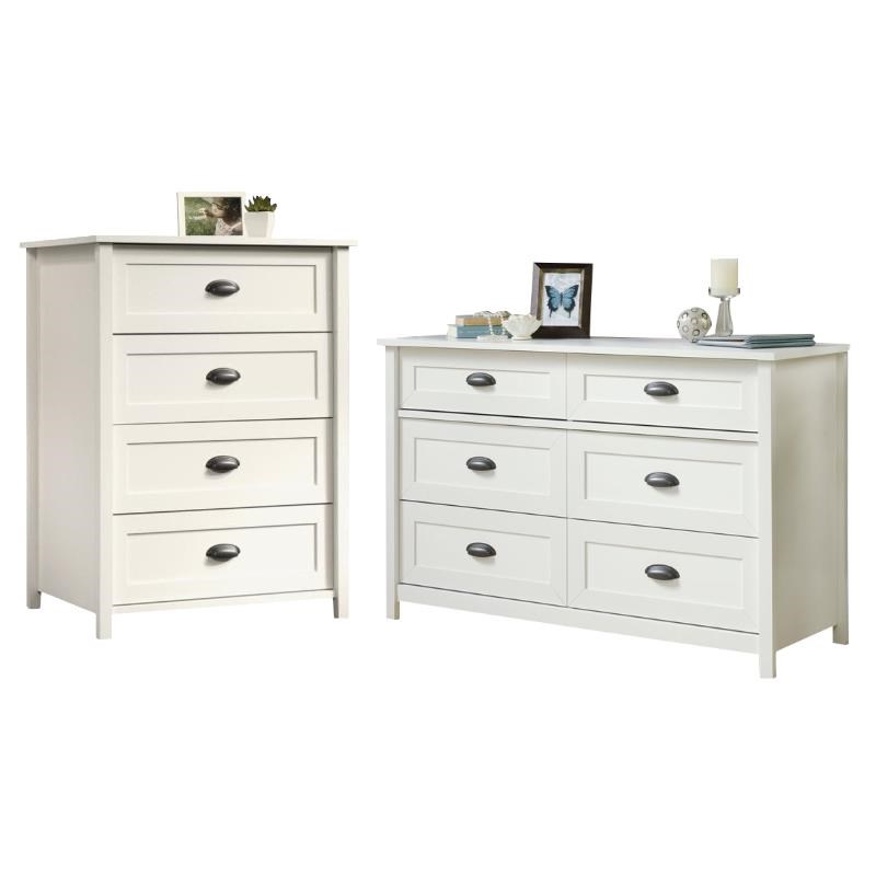 2 Piece Bedroom Set with Dresser and Chest in Soft White Homesquare