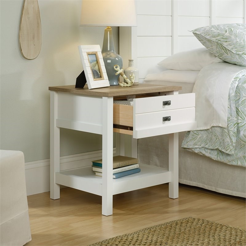 3 Piece Bedroom Set with Dresser Chest and Nightstand in Soft White