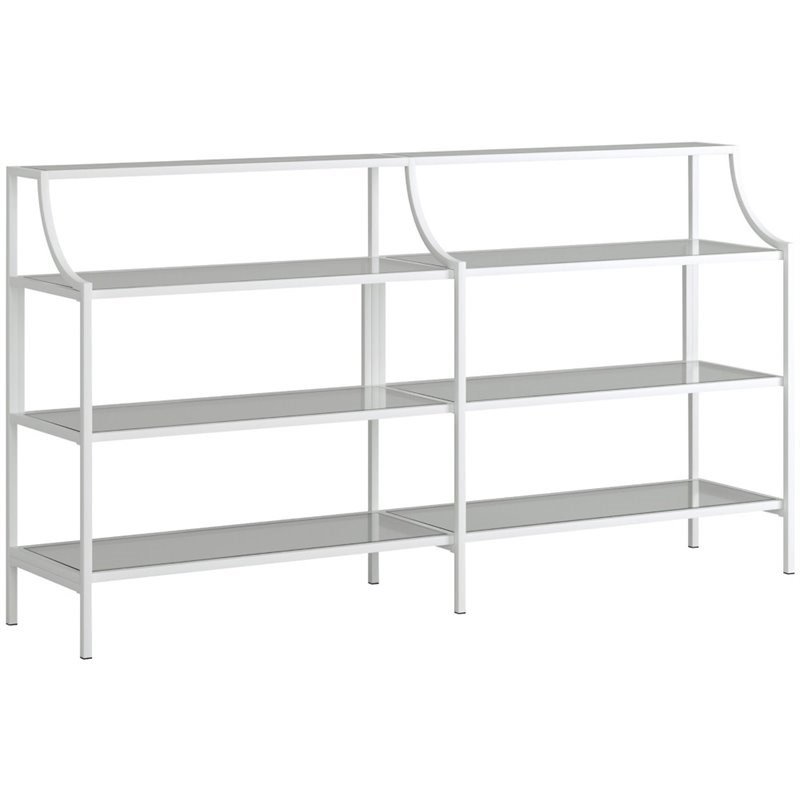 2 Piece Bookcase and Console Table Set in White