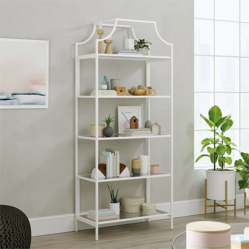 2 Piece Bookcase and Console Table Set in White
