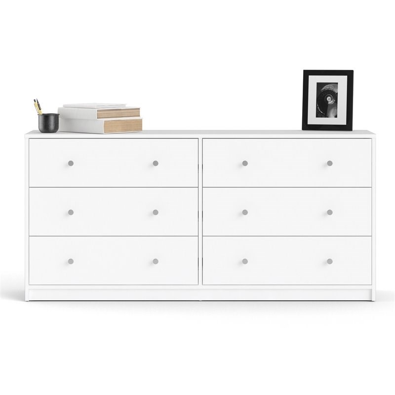 3 Piece Dresser And Nightstand Bedroom, White Wood Horizontal Dresser
