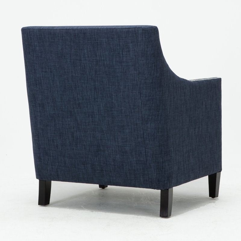 Home Square 2 Piece Fabric Accent Chair Set in Navy Blue