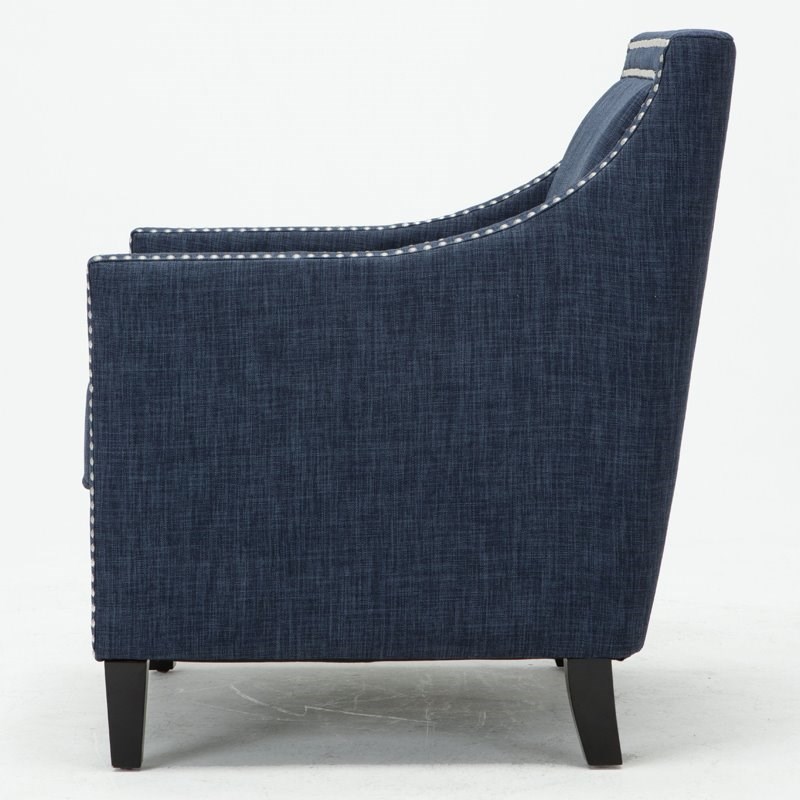 Home Square 2 Piece Fabric Accent Chair Set in Navy Blue