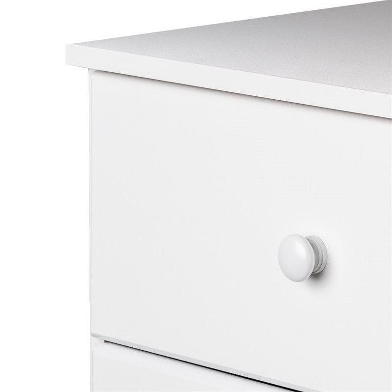 Home Square 6 Drawer Wood Lingerie Chest Set in White (Set of 2)