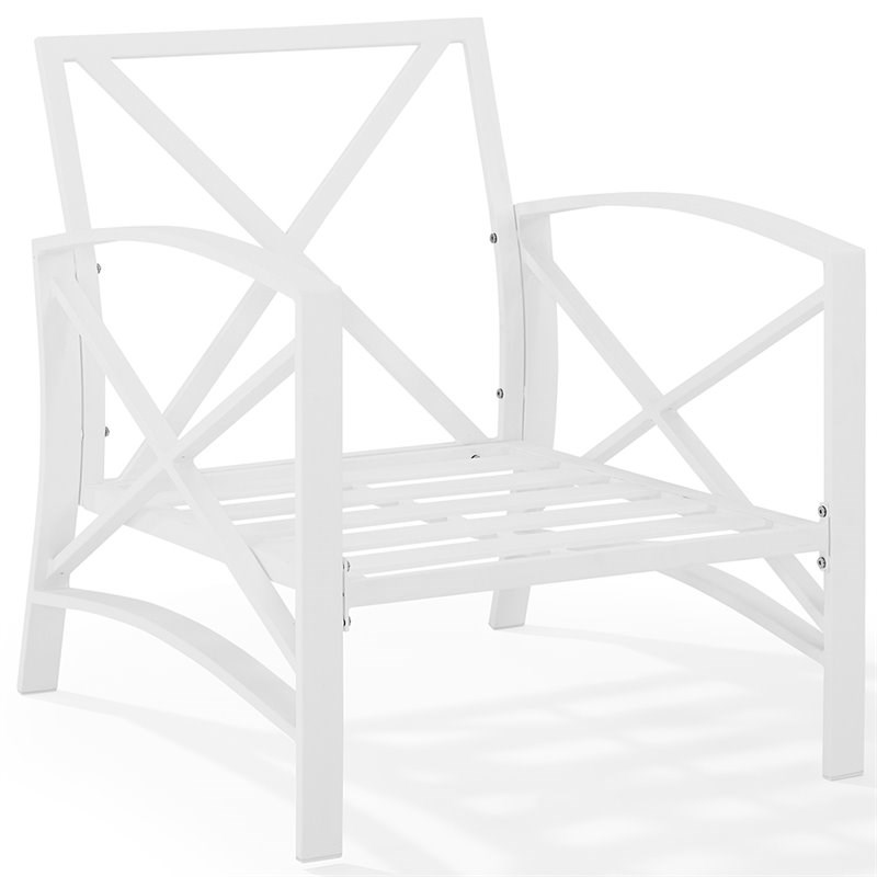 Home Square 2 Piece Patio Fabric Arm Chair Set in Mist and White